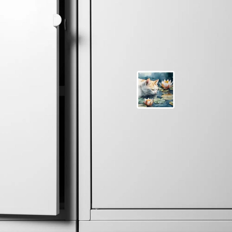 Water Lily Tranquil Cat Magnets Set product image (8)