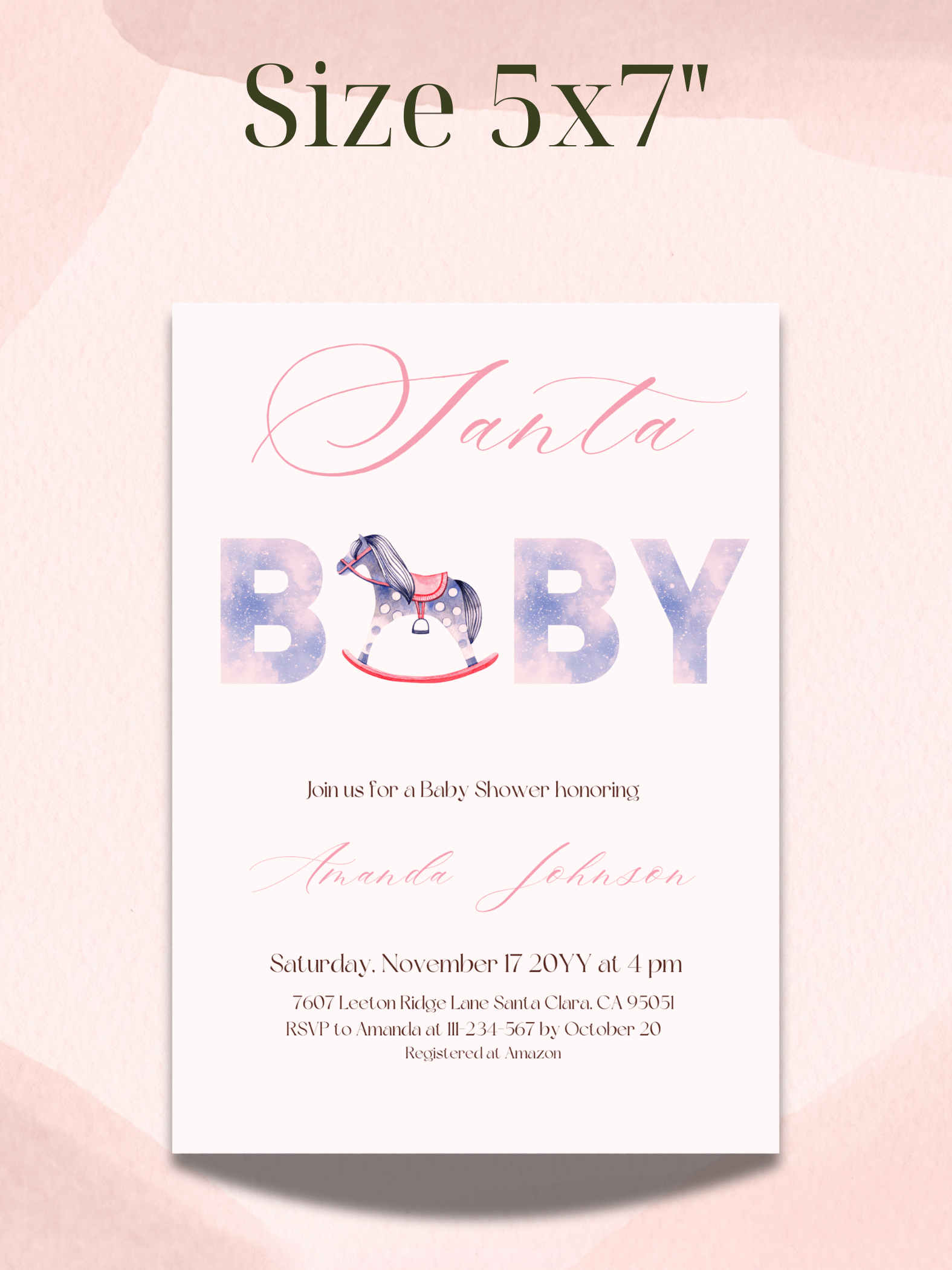 Santa Baby Shower Invitation for Christmas Toy Themed Party, Digital Download Winter Girl Baby Shower Invite, Canva Template product image (2)
