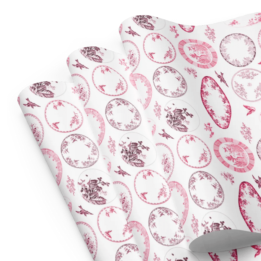 French Antique Plates | RED Wrapping Paper product image (10)