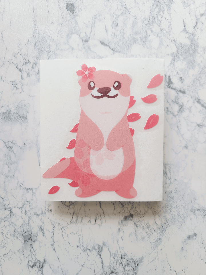Standing Sakura Otter Large Sticker product image (1)