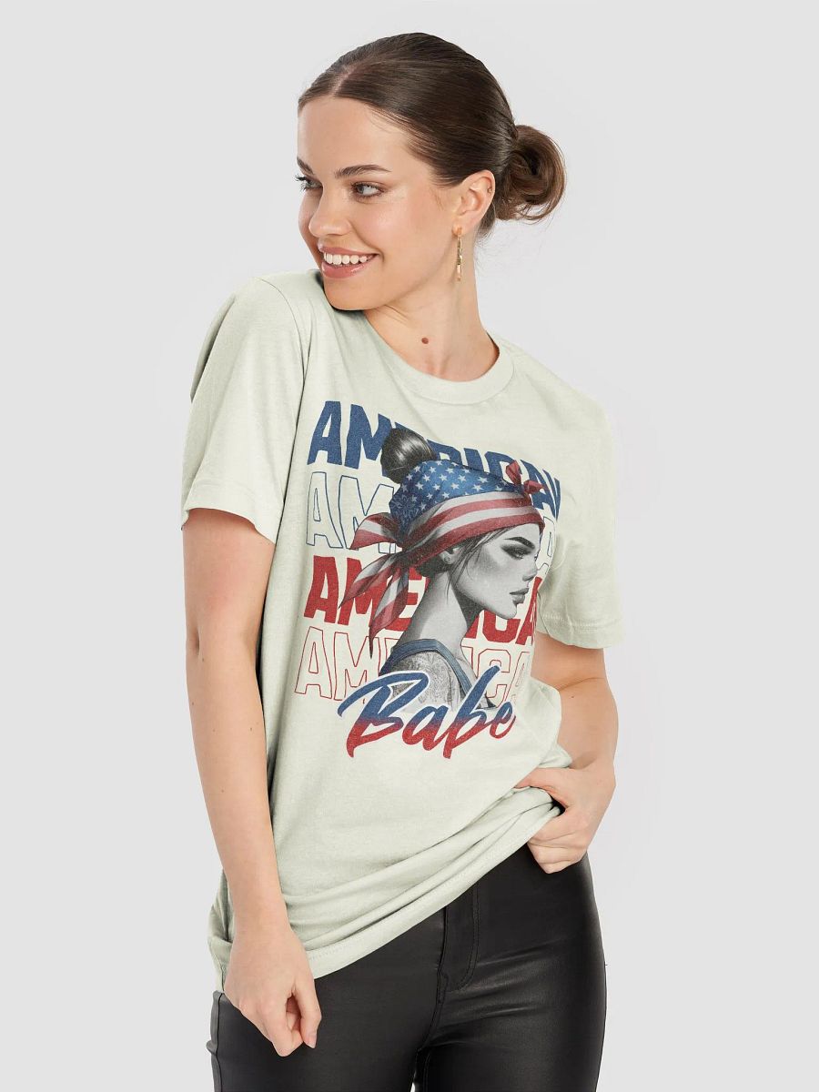 America flag babe retro shirt, USA cool woman Tshirt, gift for mother tee product image (8)
