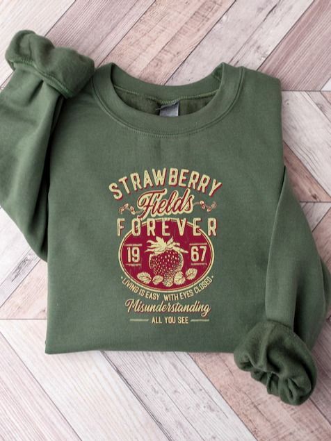 Old School Band Tees, Retro Graphic Tee, Beatle Strawberry Fields Rock Band Tee, Oversized Trendy Shirts, product image (3)