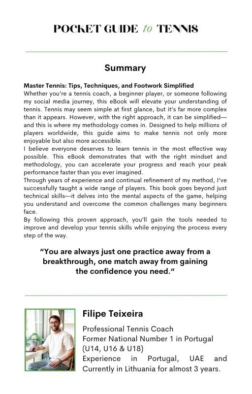 Pocket Guide to Tennis (Essential Tips & Techniques) product image (4)