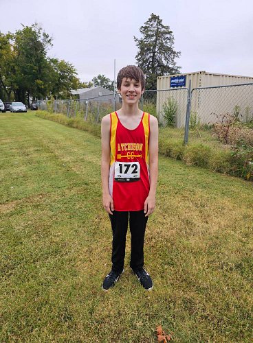 Michael's 1st ever organized school sporting event,  8th grade cross country. Finished 2 miles in 17:26!!