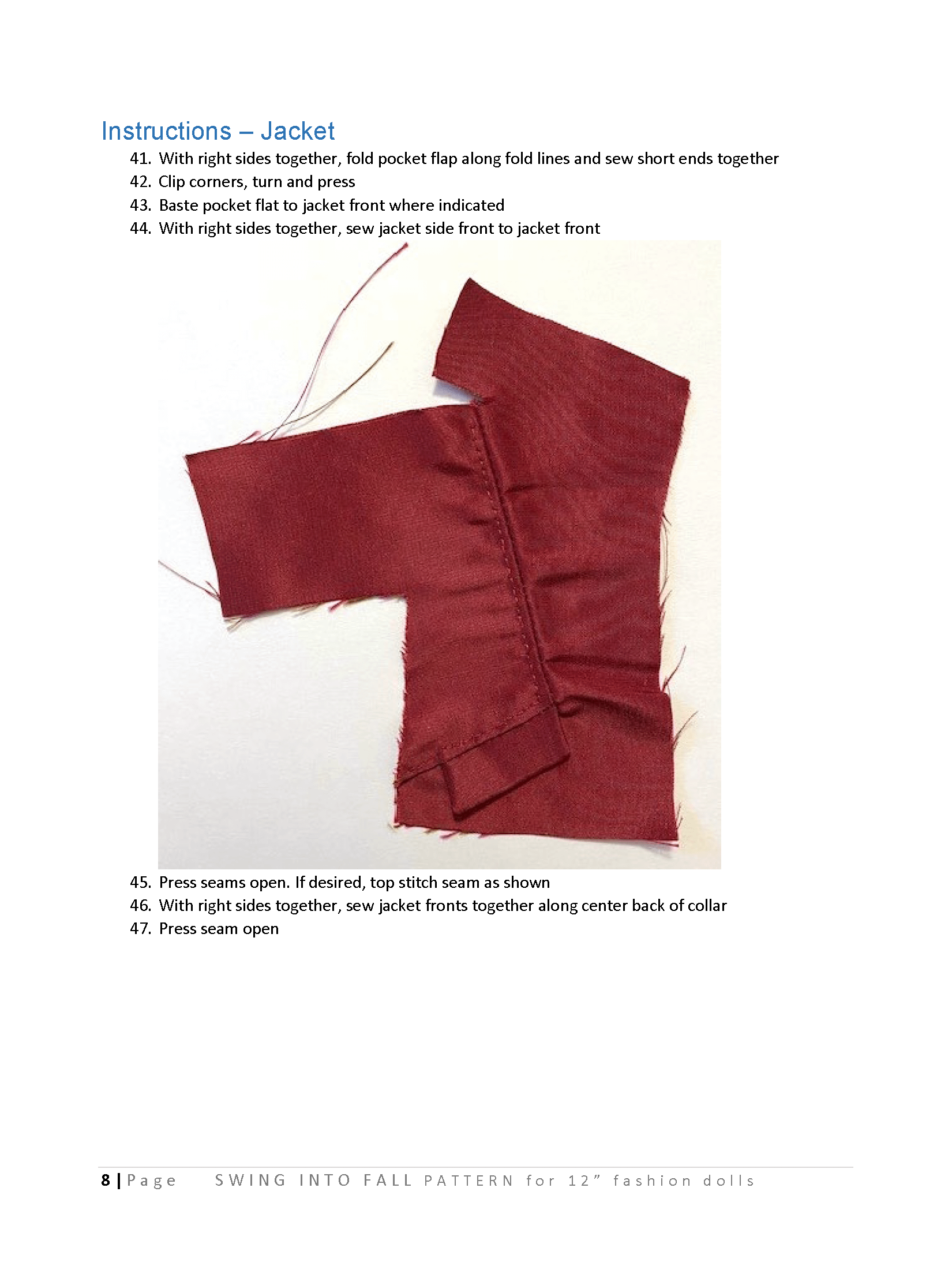 Swing Into Fall sewing pattern for 12" fashion dolls product image (4)