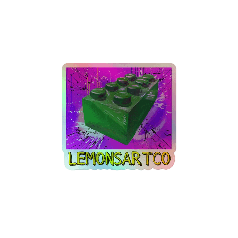 POP Brick (Green Brick/Purple Background) Holographic Sticker product image (1)
