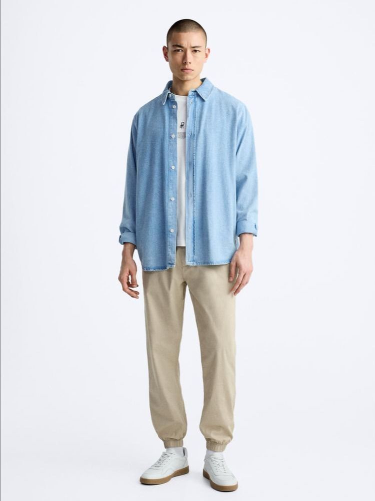 POPLIN JOGGER WAIST TROUSERS product image (5)