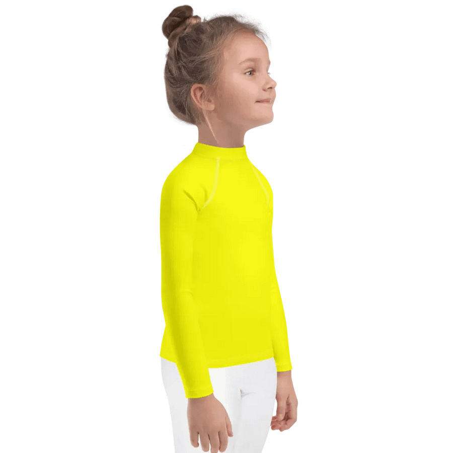 Kids Plain Color Yellow Rash Guard product image (5)