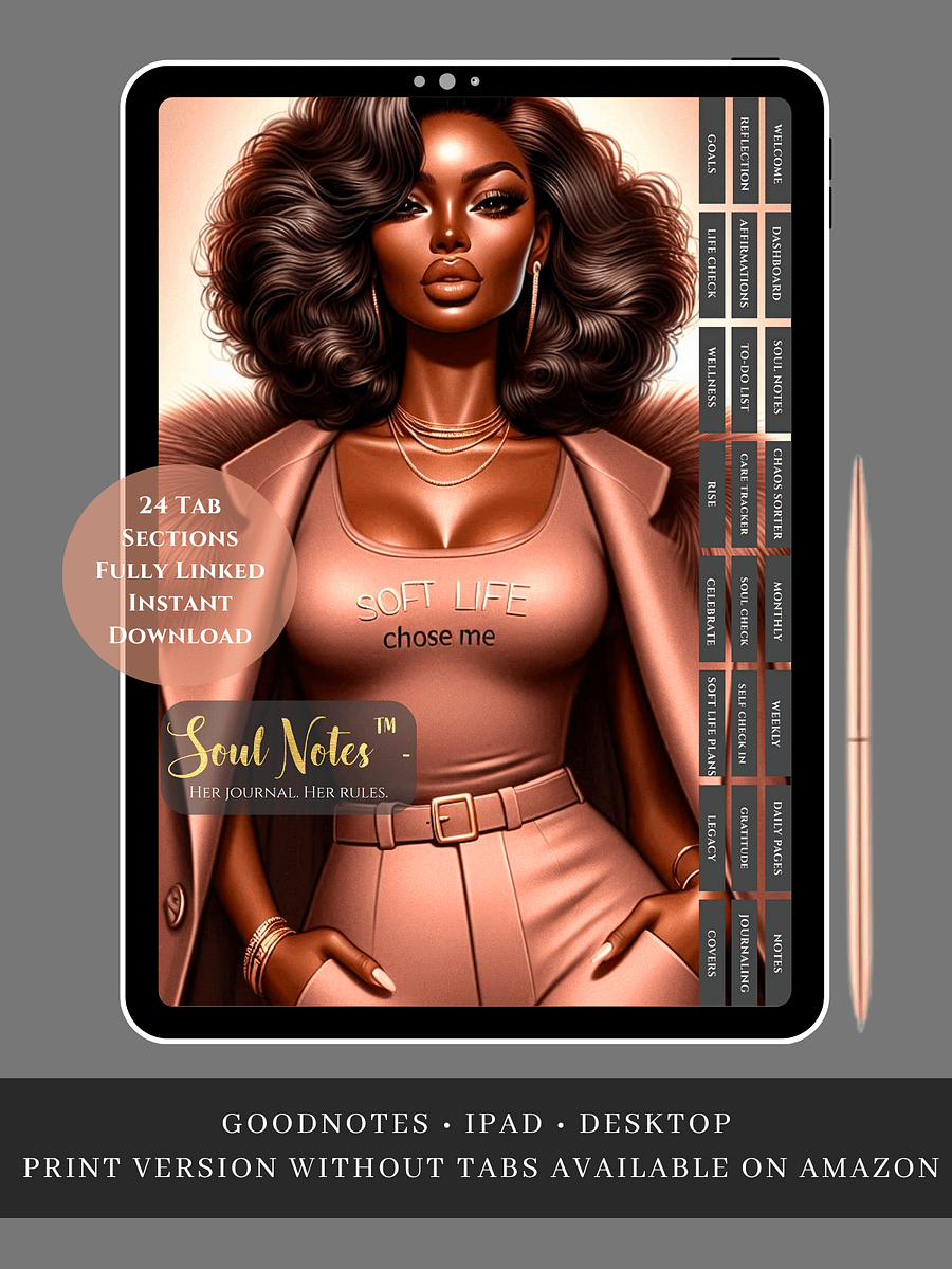 Soft Focus™ Digital Planner + Soul Notes System (24 Tabs + Bonus Covers) product image (1)