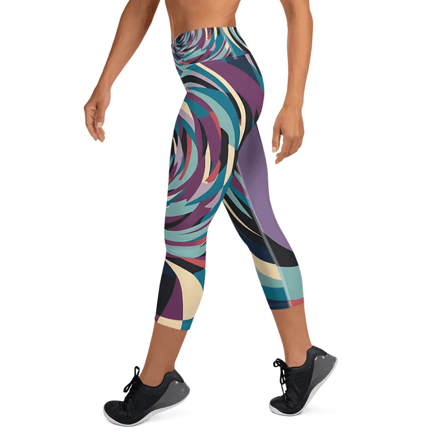 Abstract Lithographic Pattern Design Yoga Capri Legging - V5 product image (9)