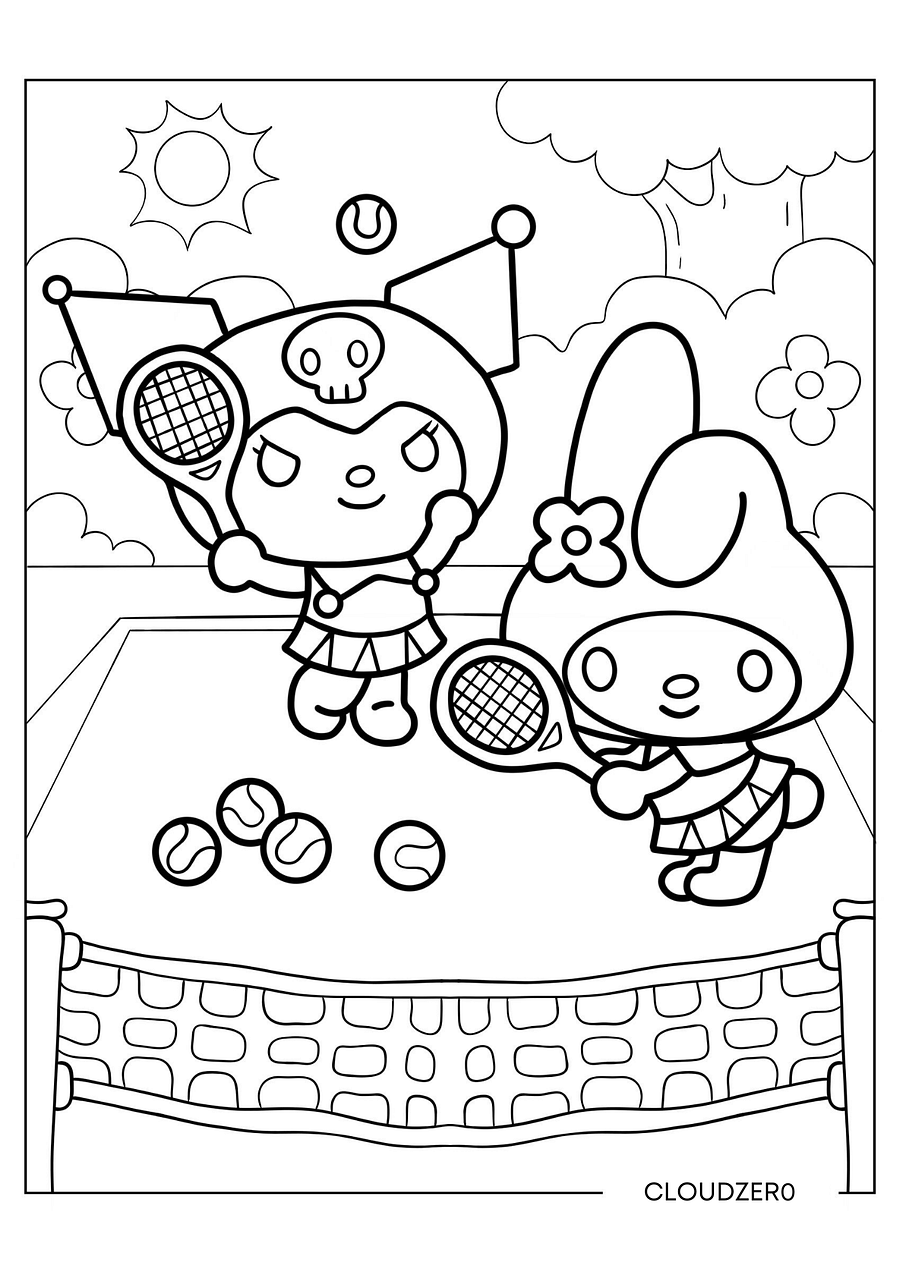 Free Kuromi coloring page 21 pages product image (6)