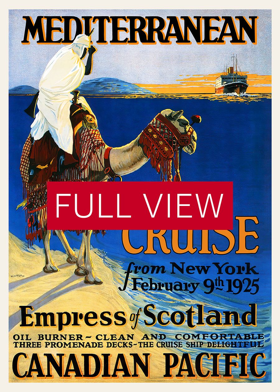 Algeria. Mediterranean Cruise, 1925 — retro vintage travel poster, retro travel art, retro travel wall art product image (3)
