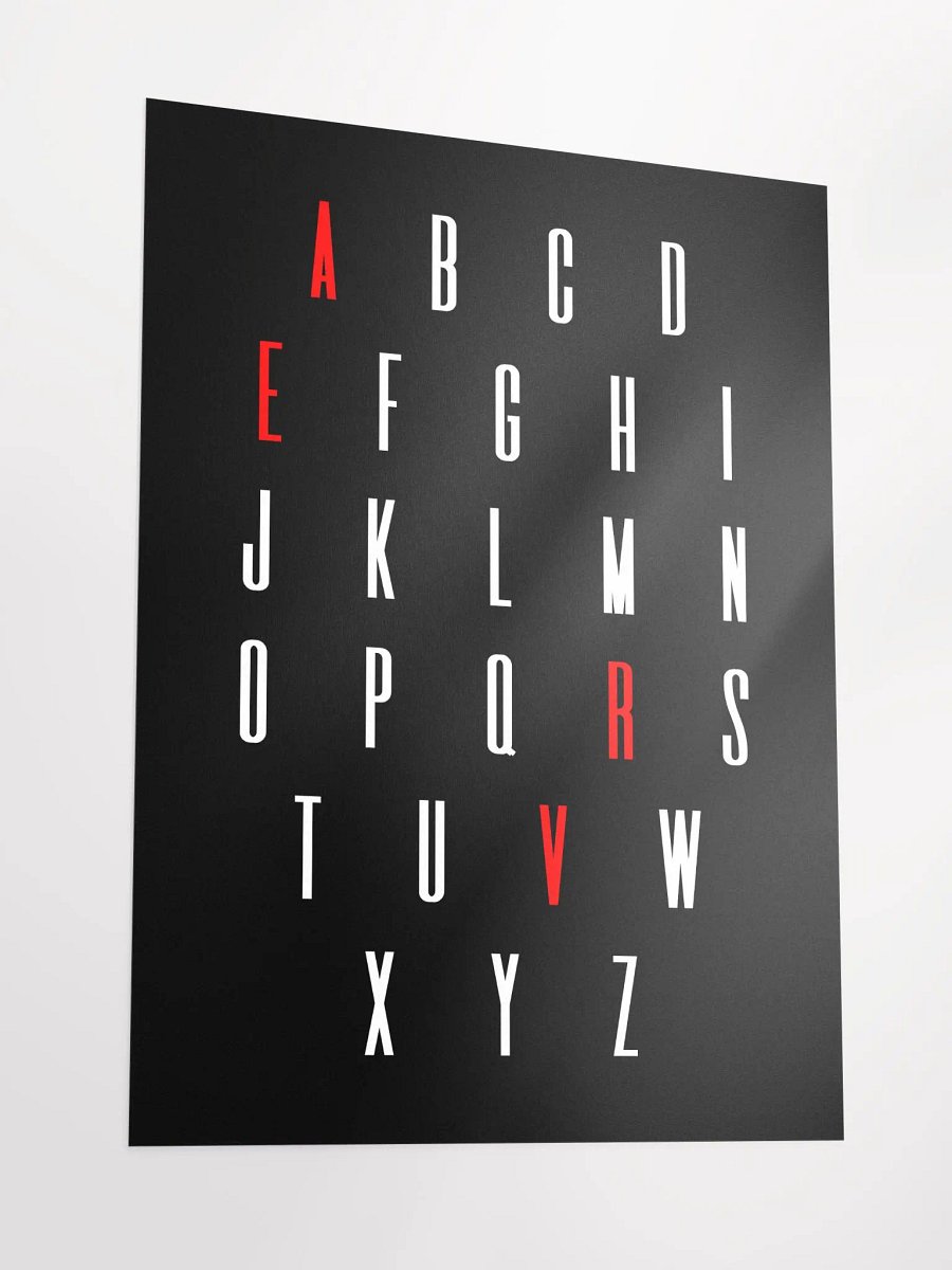 ALPHABET POSTER BLACK + FREE SHIPPING product image (3)