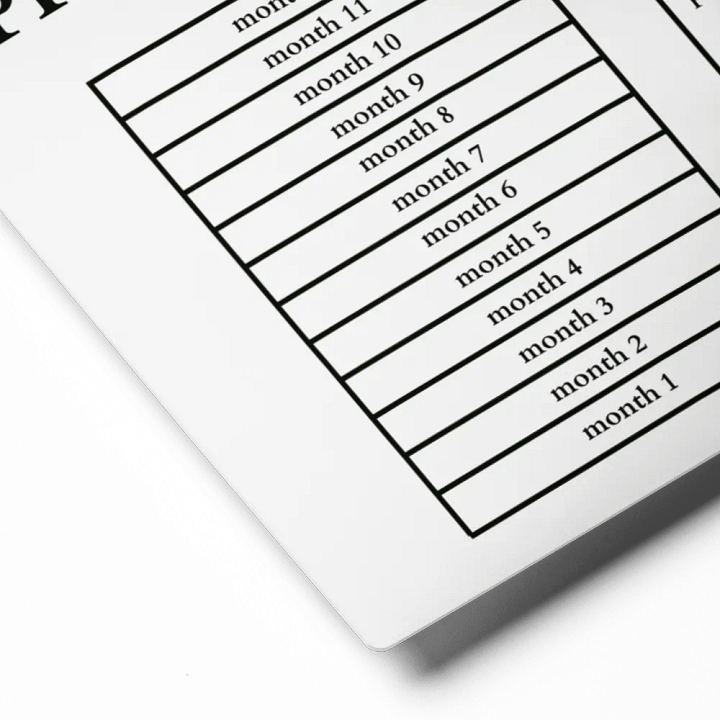 HIGHFALUTIN ANNUAL RENT TRACKER (black design 1) product image (2)