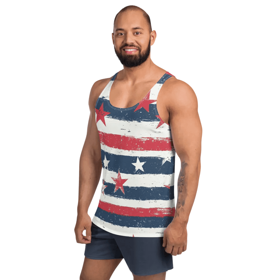 Geaux 31 - Vintage Stars & Stripes Pattern Men's Tank Top product image (11)
