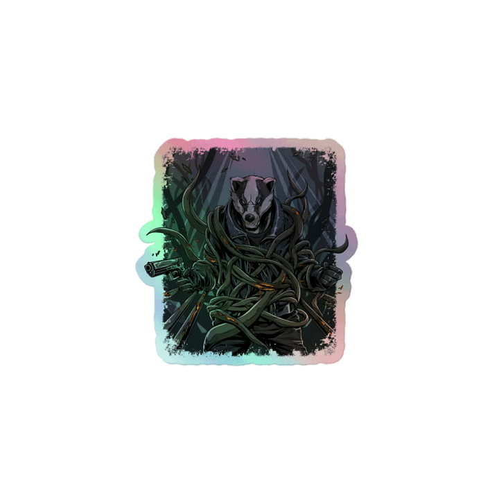 Badger From the Ashes holographic sticker product image (1)