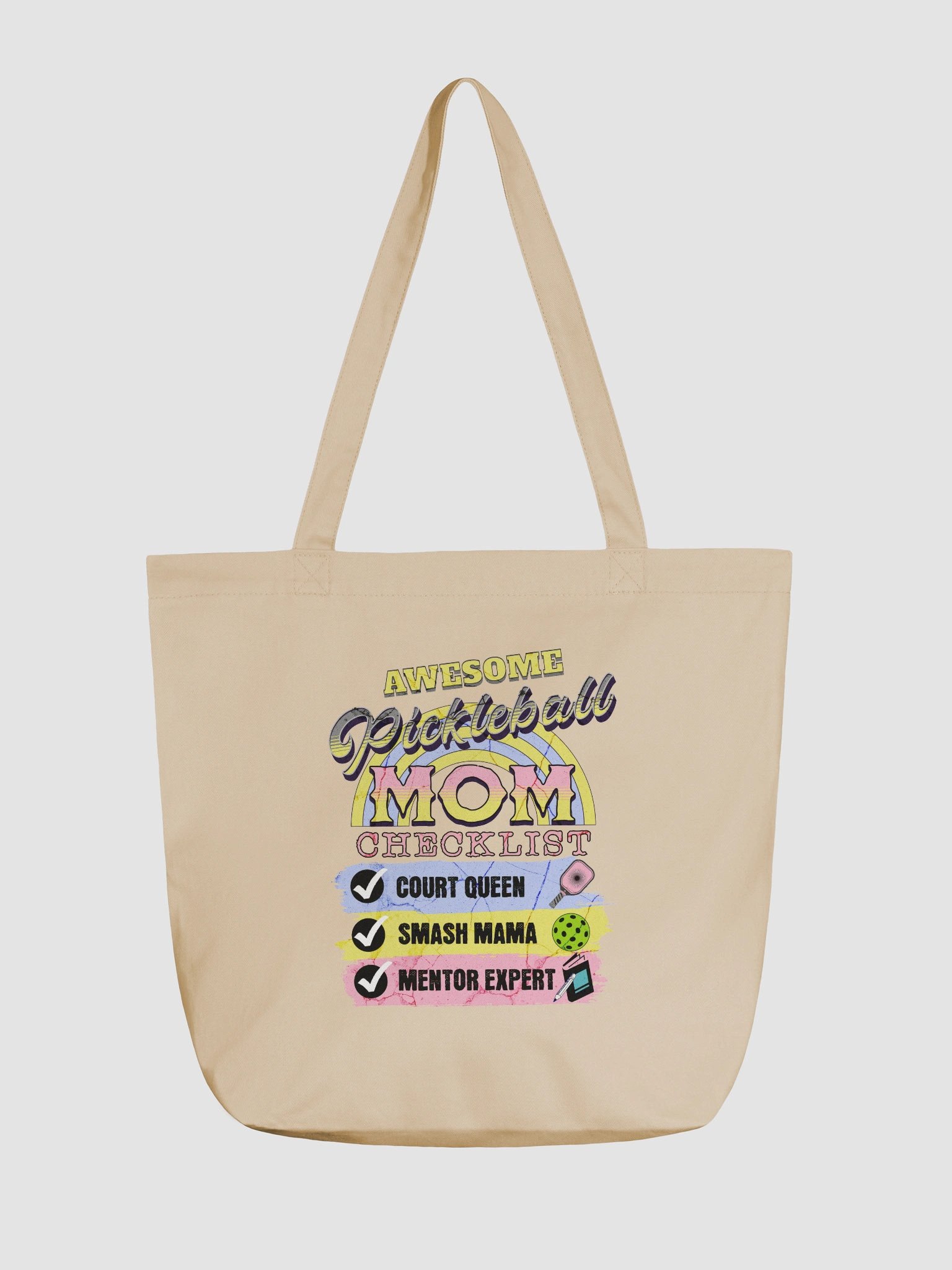 Awesome Pickleball Mom Checklist Eco Tote product image (5)