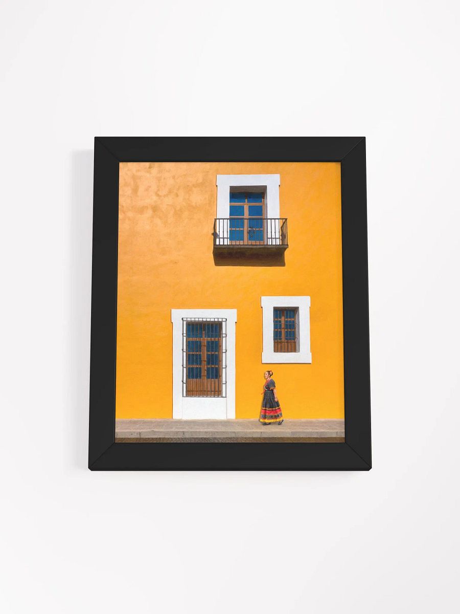 Puebla Mexico Golden Yellow Historic Architecture Framed Poster product image (4)