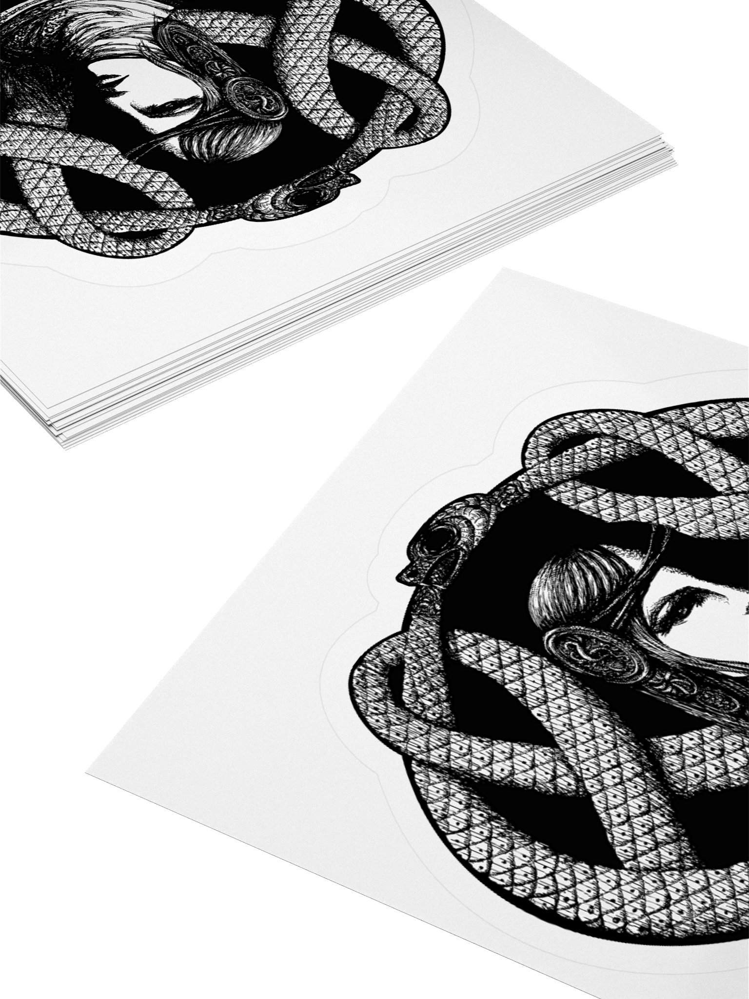 Hel in Black Portrait Sticker Set - Norse Mythology Goddess Hel and World Serpent Jörmungandr product image (6)