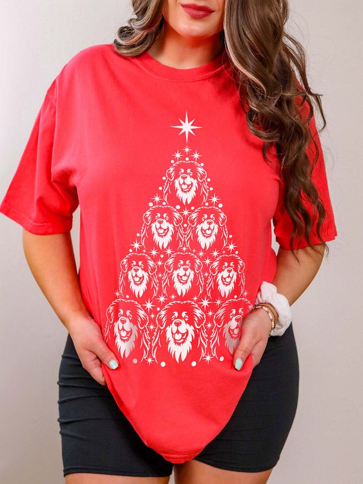 Tibetan Mastiff Christmas Tree T-Shirt product image (1)