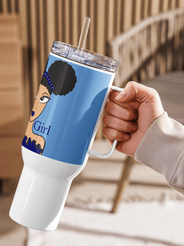 Beautiful Brown Girl Travel Mug - Cream product image (1)