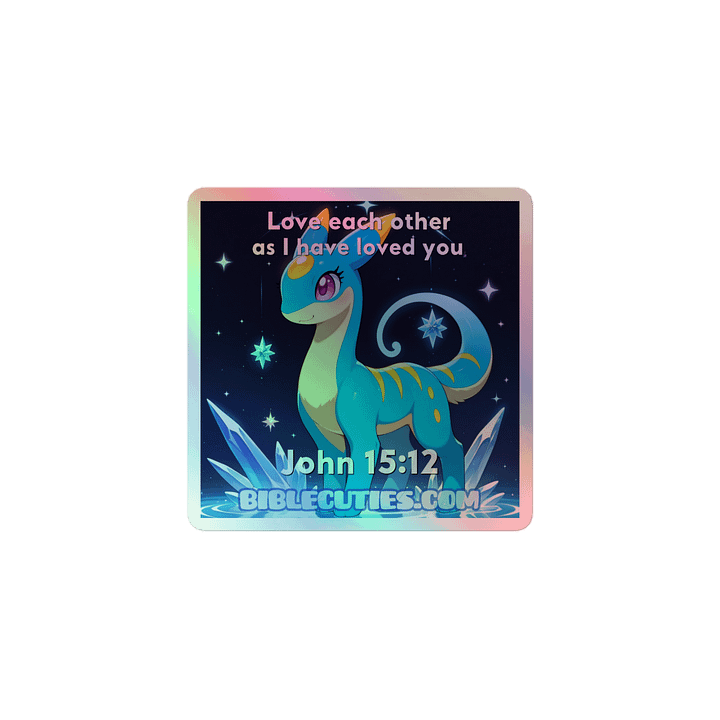 Bible Cuties Michali - Love each other as I have loved you Holographic Sticker product image (1)
