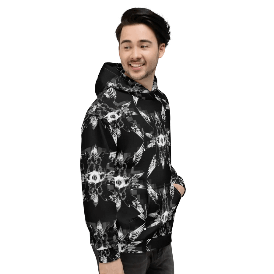White Glitched Seraphim Angel AOP Hoodie product image (6)