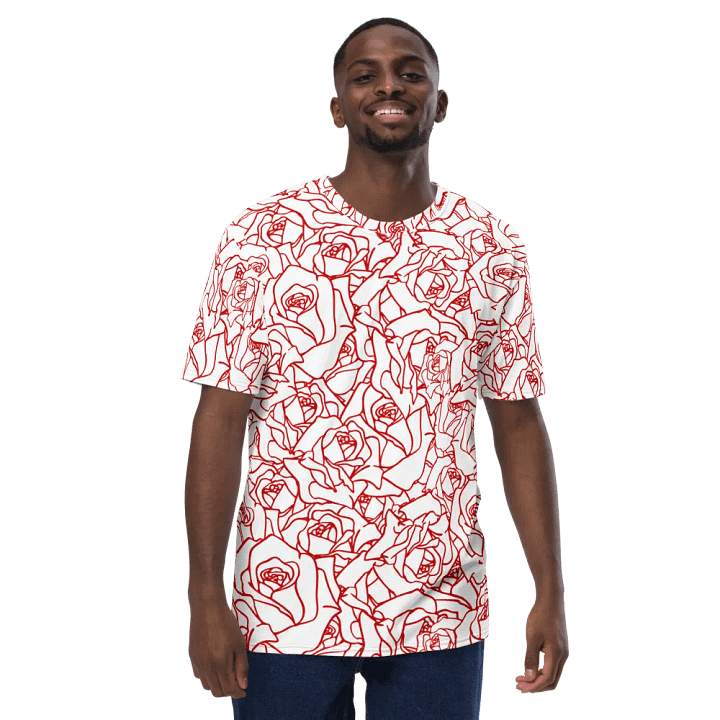 Loads of Roses · white-red crew neck t-shirt product image (1)