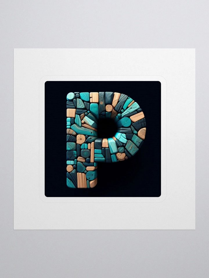 P Mosaic Kiss Cut Stickers | Ai Design initial P product image (1)