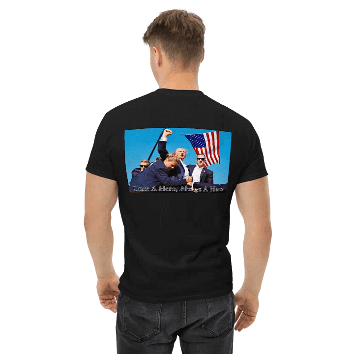 Trump Hero Front Embroidered Badge and Back Printed Tee product image (2)