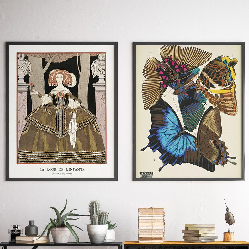 Peach& Blue Gallery Wall Set of 10 Vintage DIGITAL Prints product image (4)