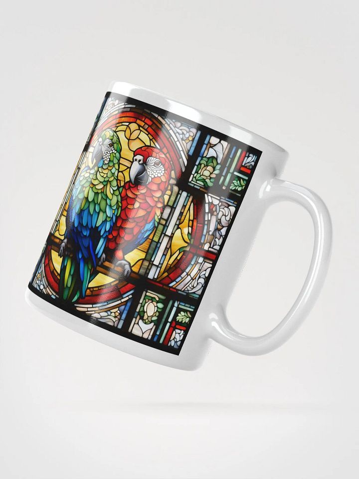 #003 - Macaw Sweethearts Stained Glass Mug product image (4)