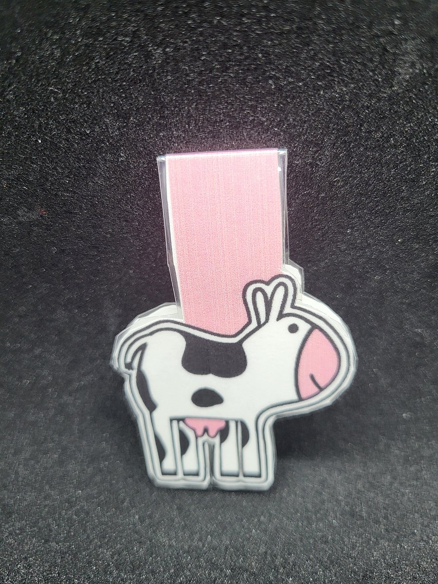 Cute Black & White Baby Cow Magnetic Bookmark – Laminated Cut-Out Design product image (2)