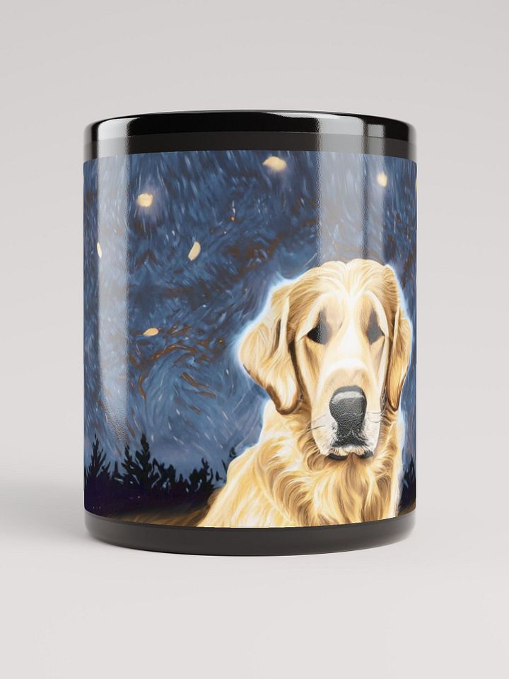 Loyal by the Fire: Black Glossy Mug for Golden Retriever Fans product image (1)