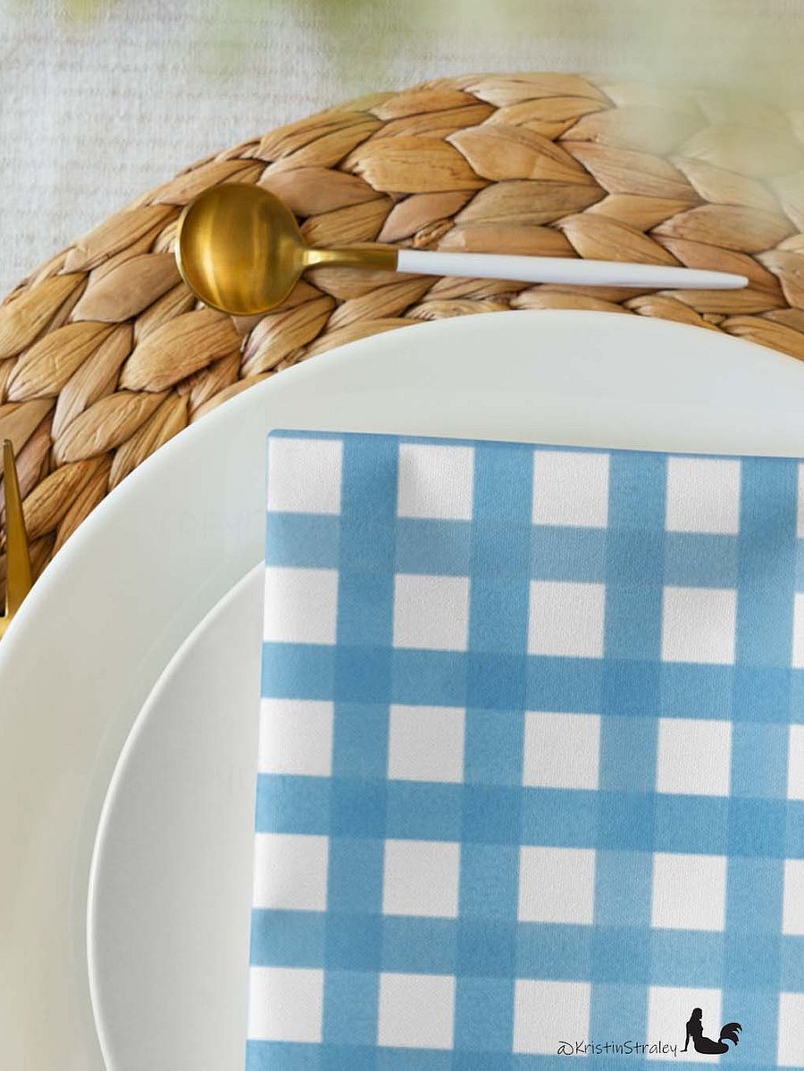 Gingham Colors Set Cloth Napkins Set of 4 product image (6)
