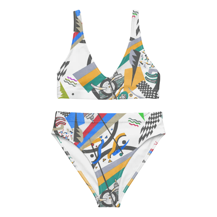 Abstract Lithographic Pattern Design High Waisted Bikini - V4 product image (2)