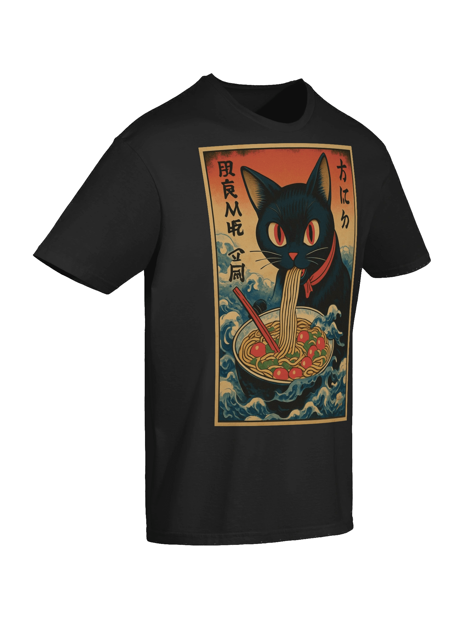 Ramen Cat Ukiyo-e T-Shirt product image (56)
