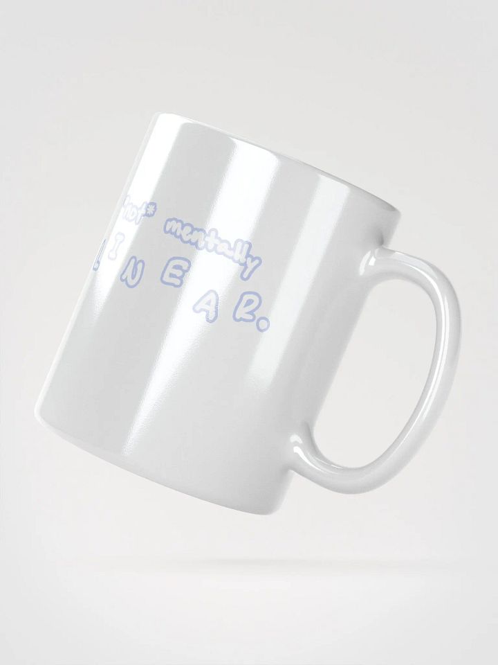 *not* mentally linear (lined design, #BDCAEF) glossy white mug product image (4)