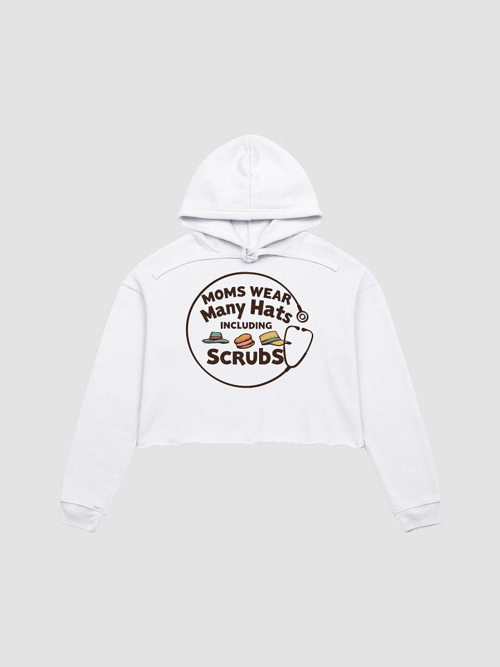 stethoscope circle, Moms Wear Many Hats Crop Hoodie product image (3)
