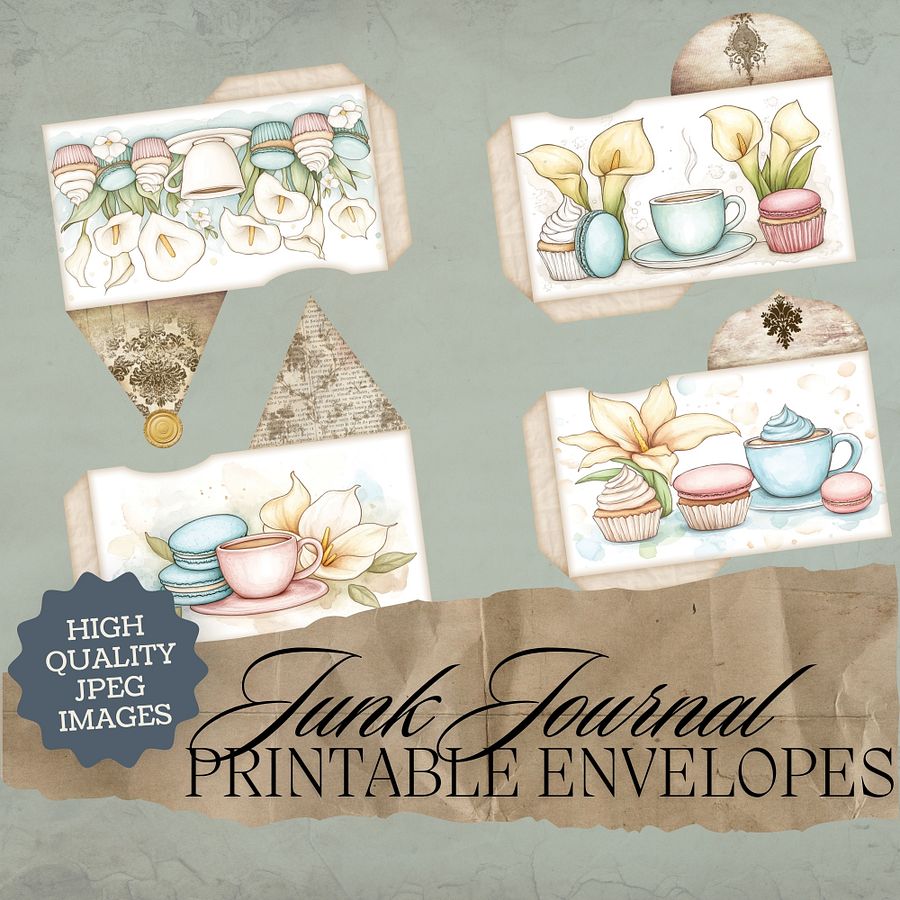Macaron Lillies - Printable Envelopes V6 product image (1)