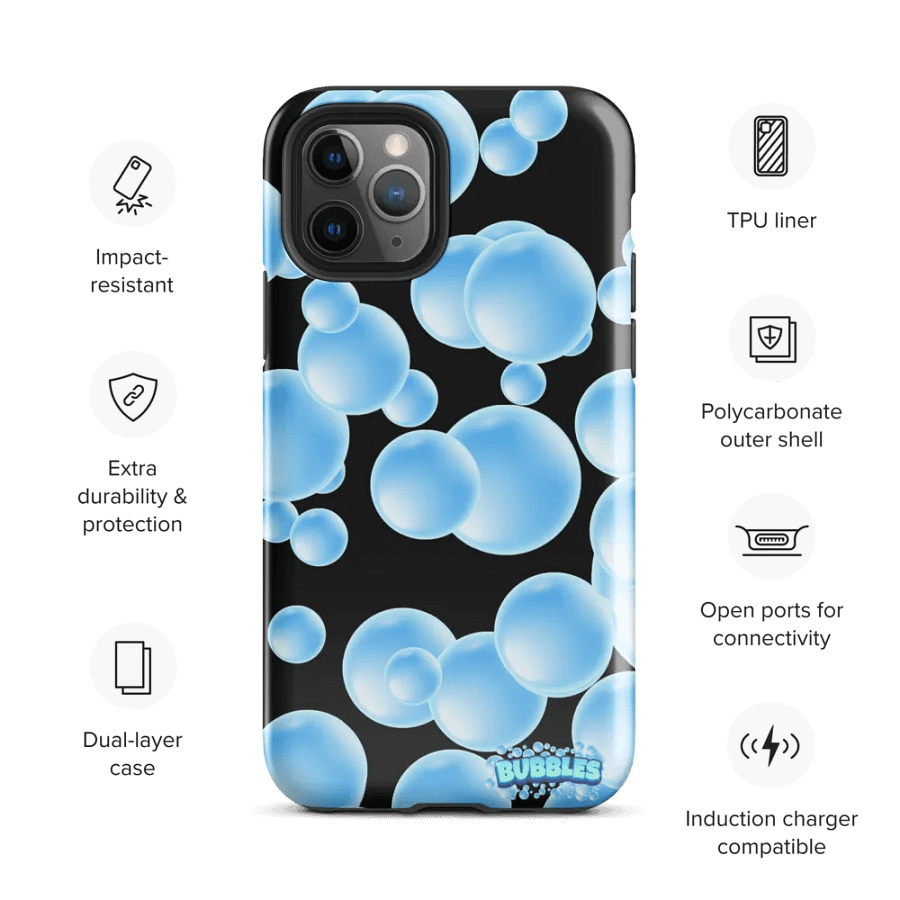 Bubble Burst iPhone® Tough Case (Black) product image (3)