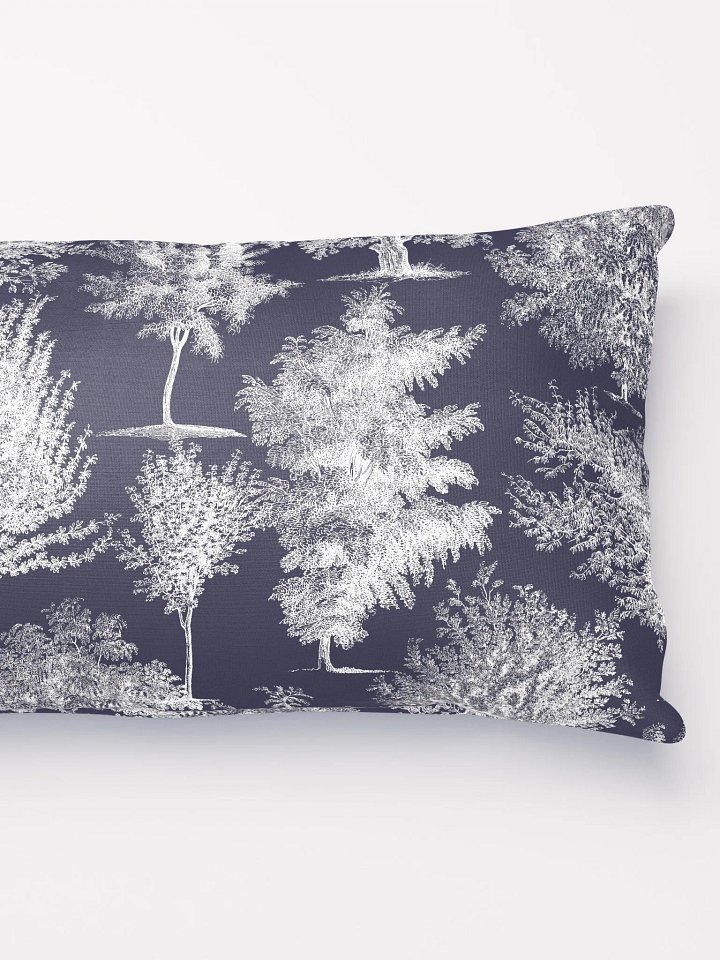 White on Black Woodland Trees Throw Pillow product image (1)