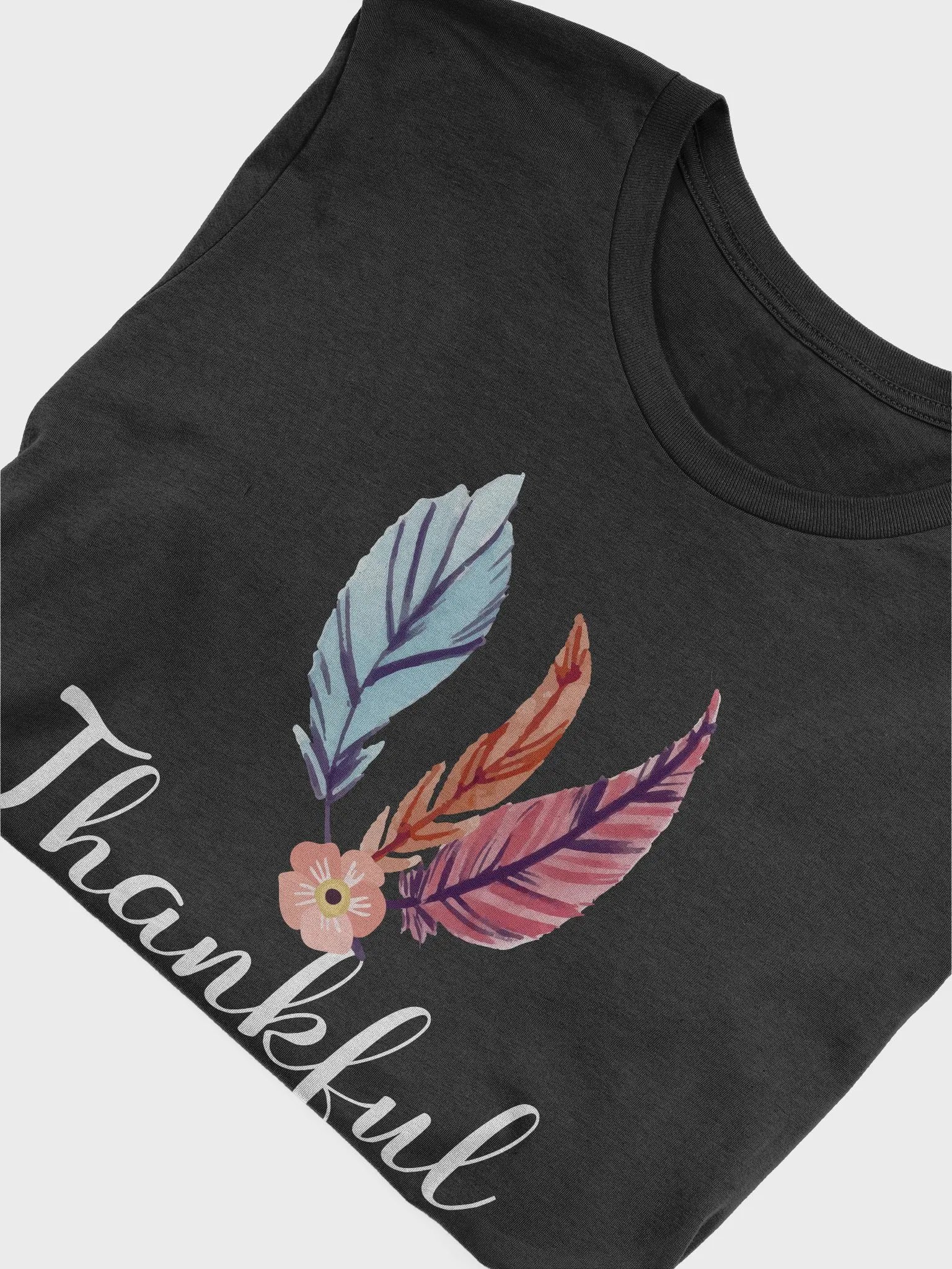 🍂 Thankful Boho Feather T-Shirt | Bohemian Fall Gratitude Tee | Stylish Thanksgiving Shirt product image (31)