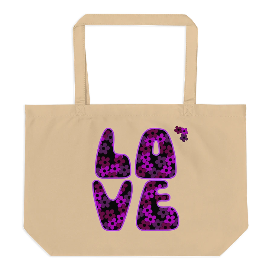 Fuchsia Pink LOVE Text Eco-Friendly Large Tote Bag product image (1)