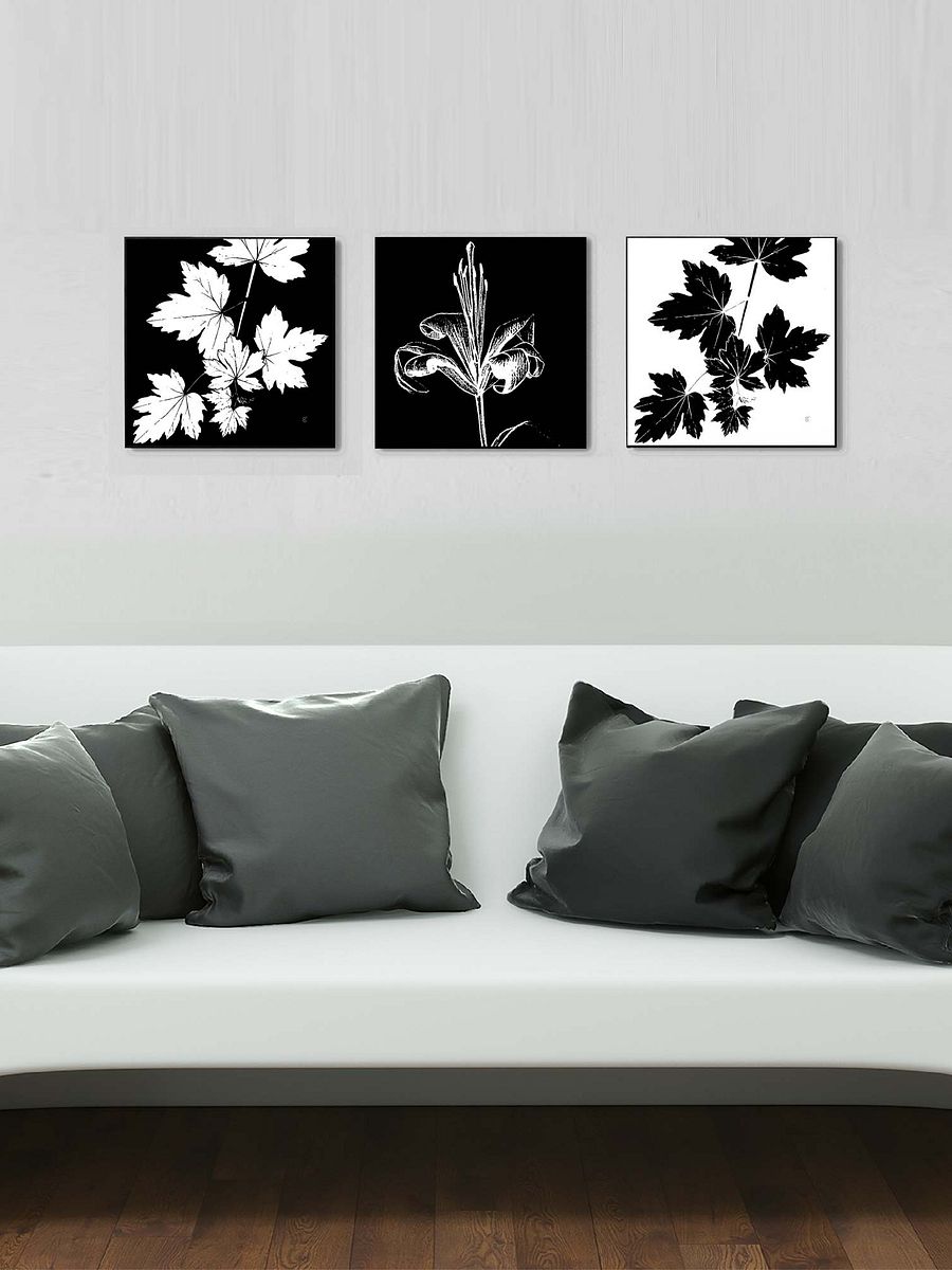 Leafy Silhouette Canvas Print - Grape Leaves Dark product image (9)