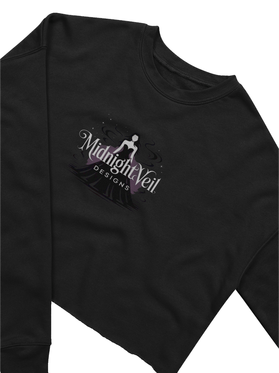Midnight Veil Designs Women's Gothic Crop Sweatshirt - Black Fleece, Sizes S-L product image (3)
