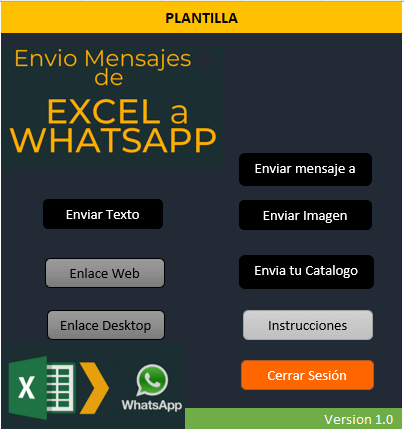 Plantilla de Mensajes de Excel a Whatsapp, con texto o imagen y texto 2024 product image (1)