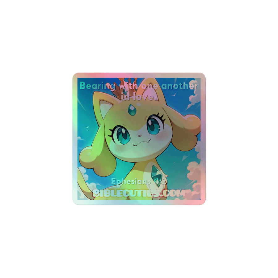 Bible Cuties Serena - Bearing with one another in love Holographic Sticker product image (1)