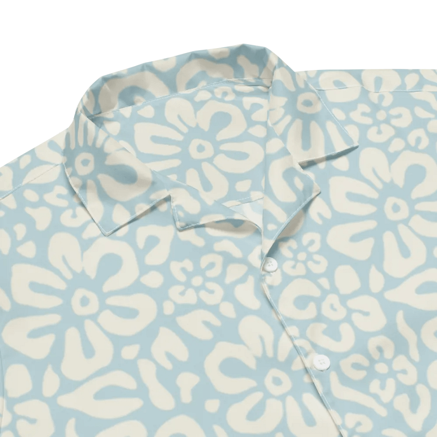 Soft Blue Floral Hawaiian Shirt product image (2)