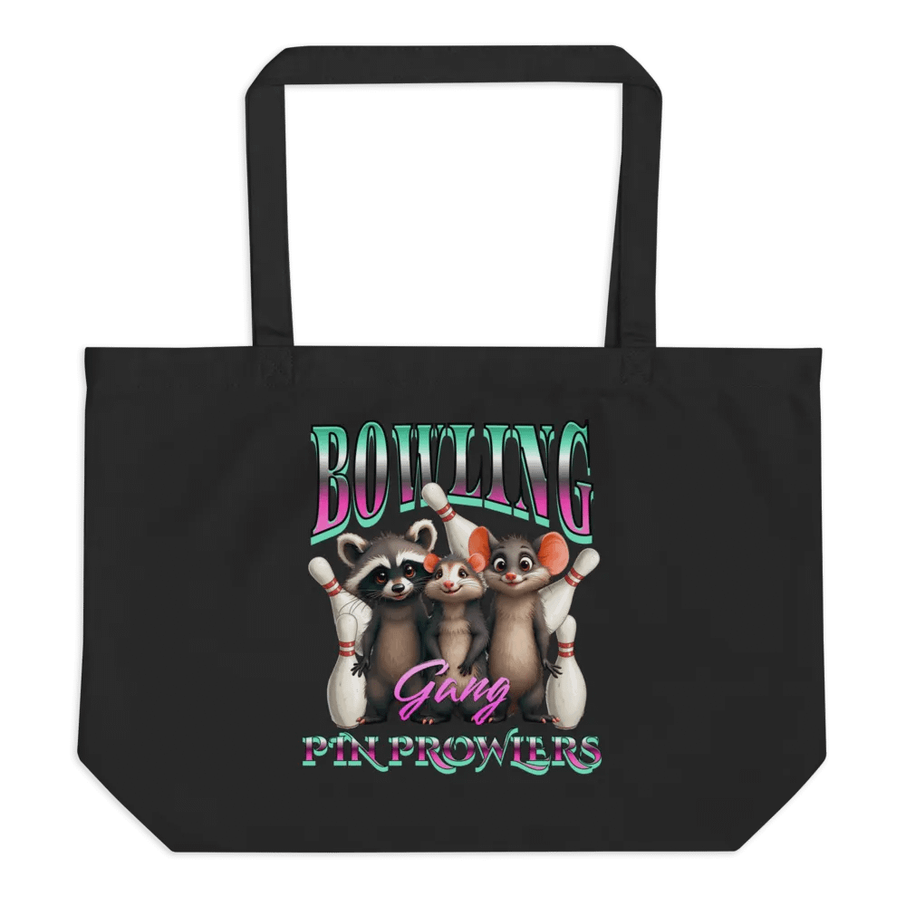 Bowling Gang Pin Prowlers Raccoon Organic Tote product image (1)